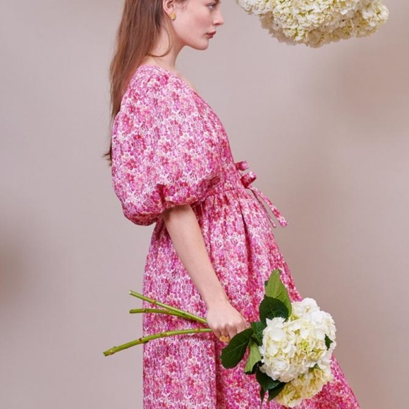 Sister Jane Dresses & Skirts - Sister Jane Puff Sleeve Maxi Jacquard Wrap Dress